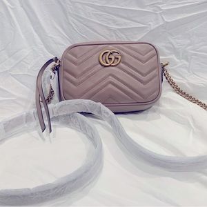 Gucci GG Marmont Mini Shoulder Bag, Porcelain Rose